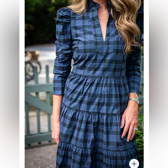 Blackwatch Plaid  Tunic Flare Sail To Sable Size Med. Green & Navy. - Picture 2 of 12